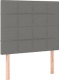vidaXL Hoofdbord Donkergrijs Stof 90x5x118/128 cm