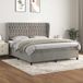 vidaXL Lit boxspring avec matelas, gris clair, 180x200 cm, velours