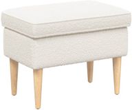 vidaXL - Voetenbank - Crèmekleurig - 55 x 35 x 41 cm - Bouclé