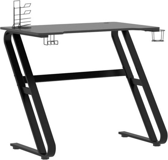 vidaXL Gamingbureau met ZZ-vormige poten 90x60x75 cm zwart