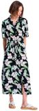 Roxy Island Escape Printed Midi-jurk Met Korte Mouwen Zwart S Vrouw