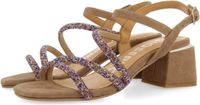 Gioseppo Dames Sandalen Taupe Leer met Strass - Maat 41
