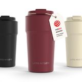 LARS NYSØM Bevægelse Thermos Coffee Mug-to-go 500ml - BPA-vrij met Isolatie - Lekvrije Roestvrijstalen Thermosbeker (Berry Red - Powder)