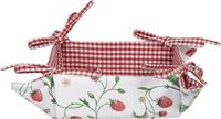 Clayre & Eef Broodmand 35*35*8 cm Wit, Roze, Groen Katoen Vierkant Broodmandje Bread Basket