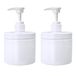 Cosywell Pompflesdispenser, plastic flessen, navulbaar, brede mond, pot, stijl, BPA-vrij, lege keuken, badkamer, douchecontainers voor lotion, shampoo, conditioner (wit, 2 x 500 ml)