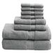 Madison Park Signature 100% katoenen luxe badhanddoeken-set, 800 g/m2, zeer absorberend, sneldrogend, spa-kwaliteit, 8-delig, 2 badhanddoeken, 2 handdoeken en 4 washandjes, grijs