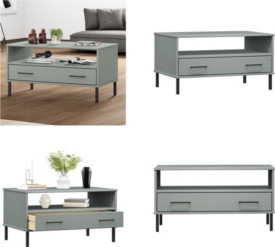 VidaXL Salontafel OSLO 85x50x45 cm hout grijs