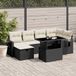 Maison Exclusive - Ensemble de meubles de jardin 7 pièces avec canapé et coussins, noir, en polyrotin