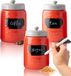 Unyqoos® Pots de conservation en céramique, set de 3 – Pots de cuisine de campagne avec couvercle hermétique, surface inscriptible et réutilisable, 12,85oz, corail
