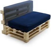 Bananair - Multifunctioneel Waterbestendig Palletkussen - afneembare hoes - Geschikt als zit- en rugkussen - Tuinkussen voor Palletbank - 120x60 cm - Blauw