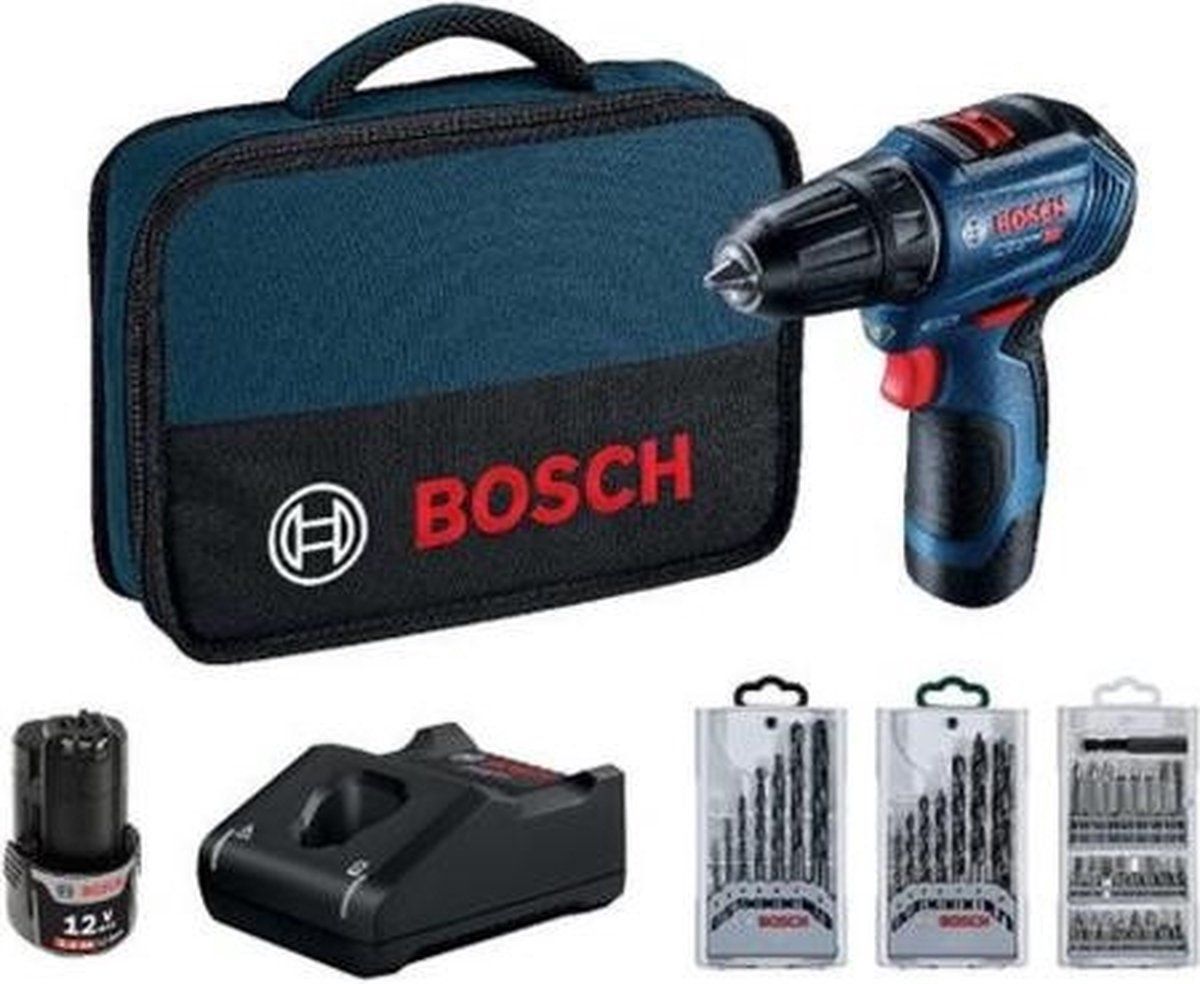 Bosch GSR 12V-30 Boor-schroefmachine + Accessoires - 12 V - Set - 06019G9001