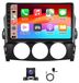 autoradio Android - système multimédia Double DIN - écran tactile 23 cm - Android 15 - 4 Go RAM + 64 Go ROM - navigation GPS - CarPlay et Android Auto sans fil - convient pour Mazda MX-5 (2005–2021)