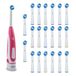 OralB 20 reserveborstels voor elektrische tandenborstels, compatibel met OralB en elektrische tandenborstels, roze