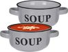 Excellent Houseware Bols à soupe/bols de service - 2x - porcelaine - D13 x H7 cm - gris clair