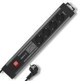 REV Stekkerdoos SupraGuard - 4-voudig, 2,5 m kabel, antraciet-zwart