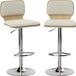 StarTech Set van 2 barkrukken - Barkrukken voor de keuken - 360° draaibaar - Hoogte verstelbaar van 81 tot 102 cm - Bekleding van linnen - Gekussende zitting - Metalen frame - Met rugleuning - Beige