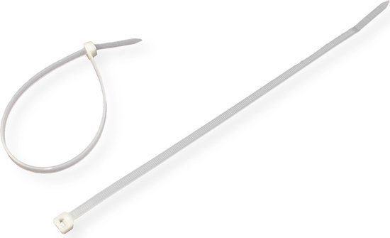 VALUE Tie-wraps, 25cm, 4,8mm, haaks, 100 stuks, Natuur