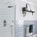 Hudson Reed Elizabeth Kit de douche thermostatique rétro - Chrome et blanc - Pommeau de 30 cm avec bras mural - Douchette – 2 fonctions