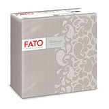 Fato - Droge papieren servetten, Airlaid, stoffen effect, 50-pack servetten, grootte 40x40 gevouwen in 4, duifgrijs druppelontwerp