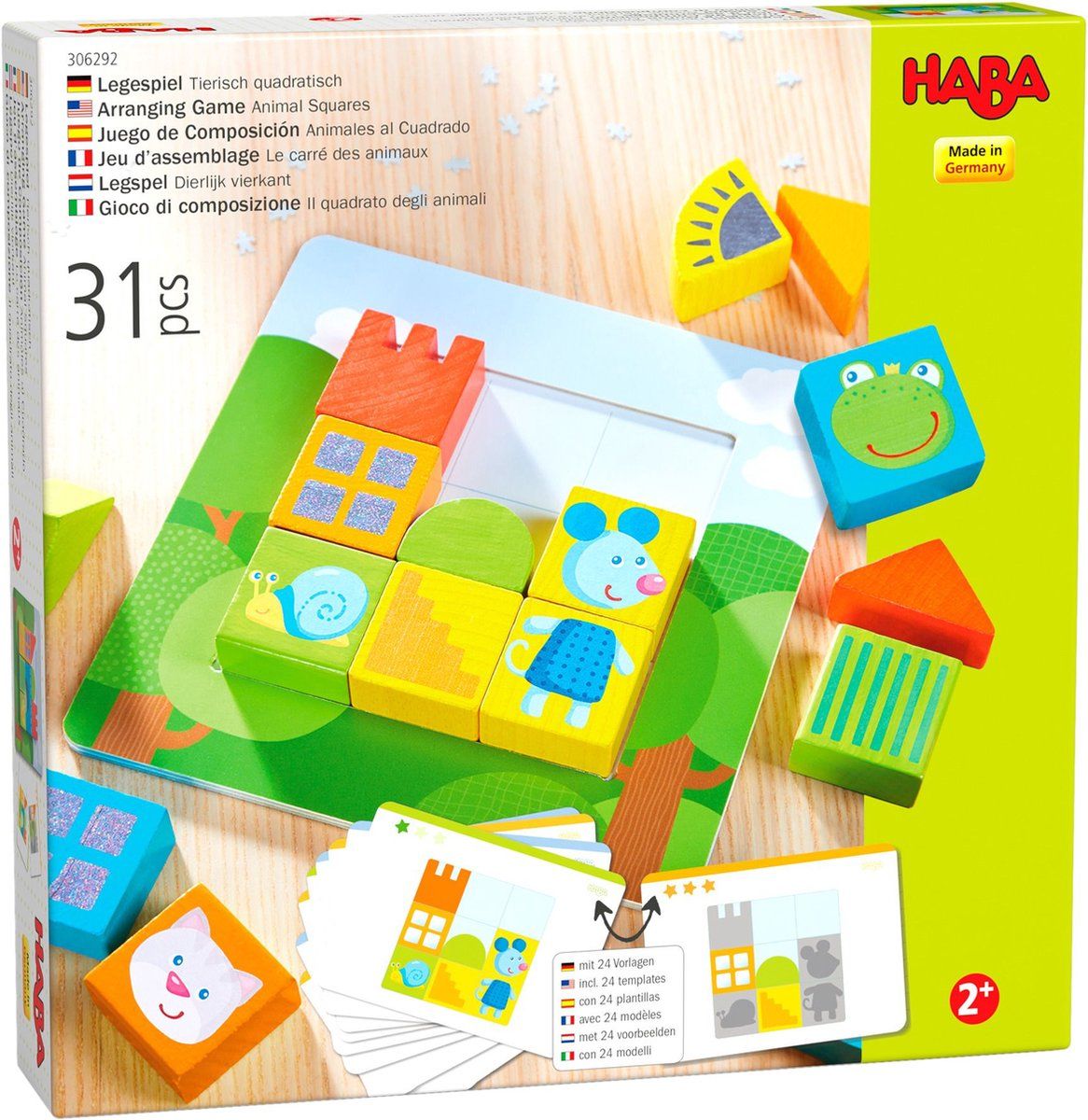 Haba Legespiel Tierisch quadratisch - Hout - Multi