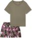 SCHIESSER Pyjama Kort Dames Jade Gebloemd 65% Modal, 35% Katoen XL