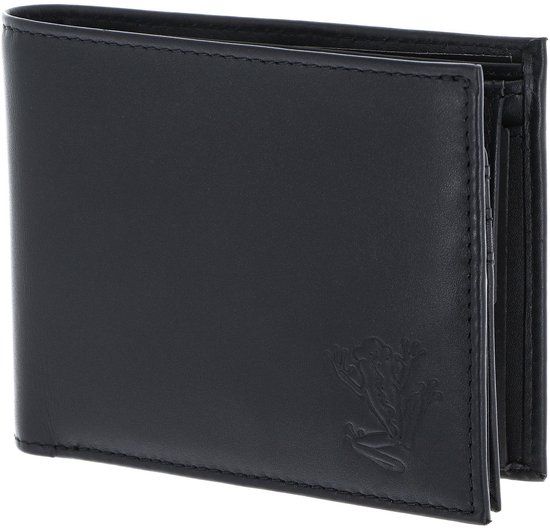 oxmox Leren portemonnee Leather RFID Protect Querscheinbörse Frog 2.0 Embossed Black zwart