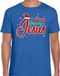Bellatio Decorations Fout Kerst shirt / t-shirt - Happy birthday Jesus / Jezus - blauw - heren - kerstkleding / kerst outfit L