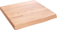 vidaXL Wastafelblad 40x40x(2-4) cm behandeld massief eikenhout lichtbruin