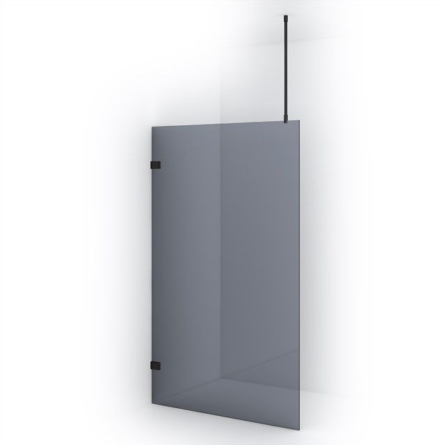 Maxaro Inloopdouche Diamond 120cm 8mm Rookglas Zwart Chroom