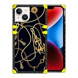 Voor Golden Anchor Voor iPhone 14 Plus Square Edge Phone Case