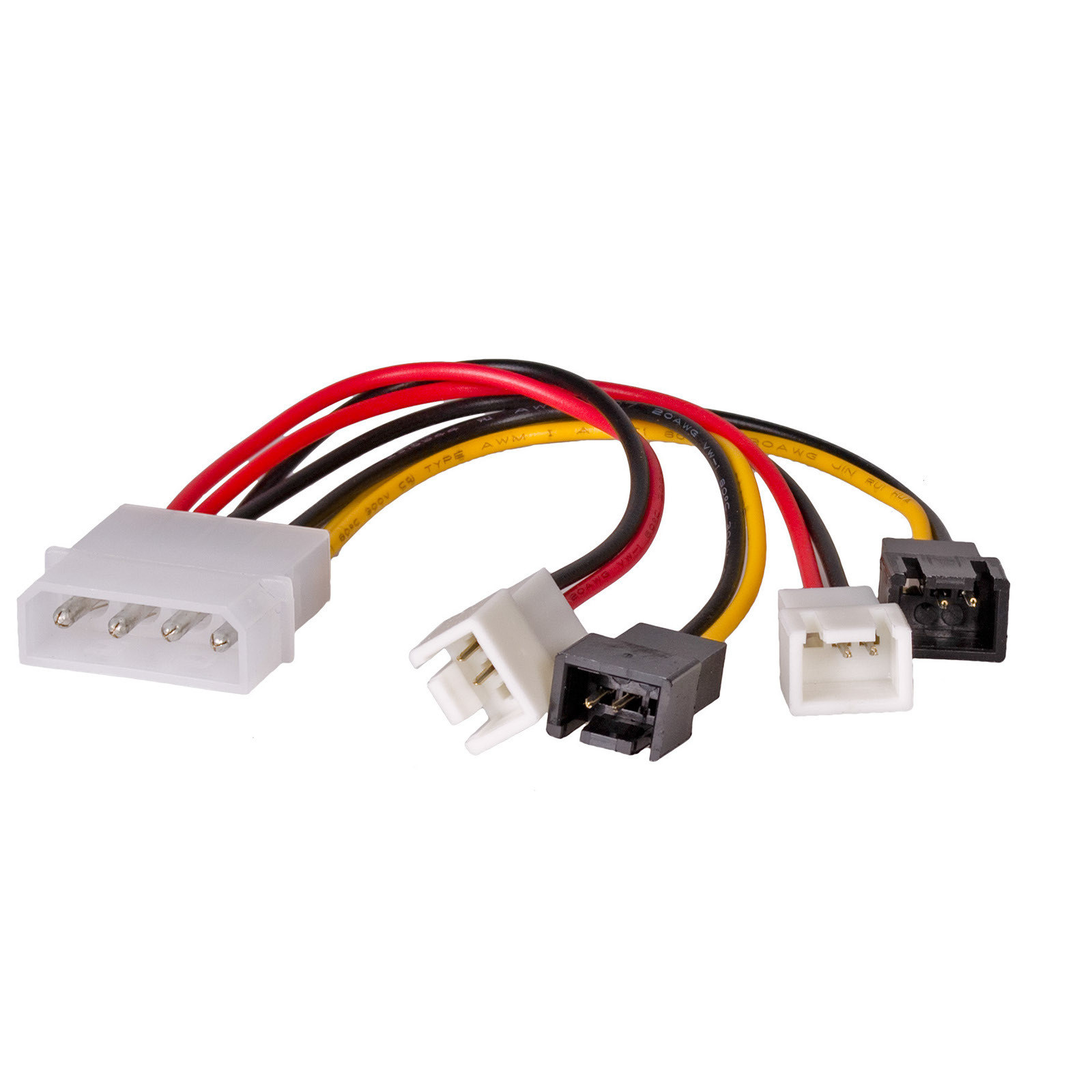 Akyga Cable AK-CA-34 Molex 4-pin - 3-pin 12V x 2 5V 2 0.15m - Kabel - 0,15 m