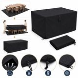 HOME It Tuinmeubelhoes - Waterdicht - 600D Oxford - UV-bestendig - Met Ventilatieopeningen & Opbergtas - 235 x 180 x 95 cm - Zwart