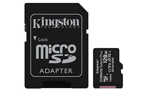 Kingston 128GB microSDHC Canvas Select Plus - 100MB/s - A1 - Klasse 10 - UHS-I - Geheugenkaart + Adapter (SDCS2/128GBET)