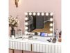 HOMCOM Miroir de maquillage lumineux à LED intensité réglable miroir grossissant port de charge USB, rotation à 360° 63 x 50 cm