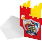 Folat Set 8 ridder uitnodigingen - Feestdecoratievoorwerp