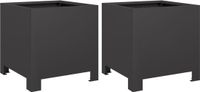 vidaXL Plantenbakken - 2 stuks - 30x30x30 cm - Staal - Zwart