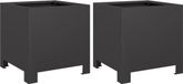 vidaXL Plantenbakken - 2 stuks - 30x30x30 cm - Staal - Zwart
