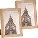 Arte r 2x stuks fotolijst kunststof goud met hout geschikt voor een foto van 13 x 18 cm