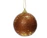 Decoris boule de noël - pailleté 8cm en plastique, couleur marron 1 pièce