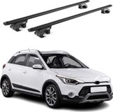 Omac Barres De Toit Aluminium Certifiées Tüv Pour Hyundai I20 Active 2016-2020 – Pour Rails De Toit Standards – Rainure En T – Charge Max 90 Kg – 2 Antivols Noir