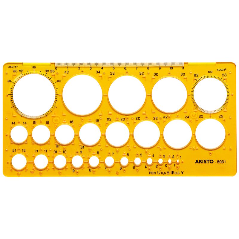 Aristo AR5031 Cirkelsjabloon 1-36 Mm 25 Cirkels