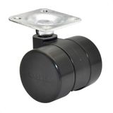 WAGNER Design meubelrol/zwenkwiel - hard - diameter Ø 38 mm, bouwhoogte 40 mm, zwart, schroefplaat 42 x 42 mm, draagkracht 70 kg - Made in Germany - 01003889