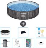 Bestway Rond Steel Pro MAX Zwembad - Houtprint - 427 x 107 cm
