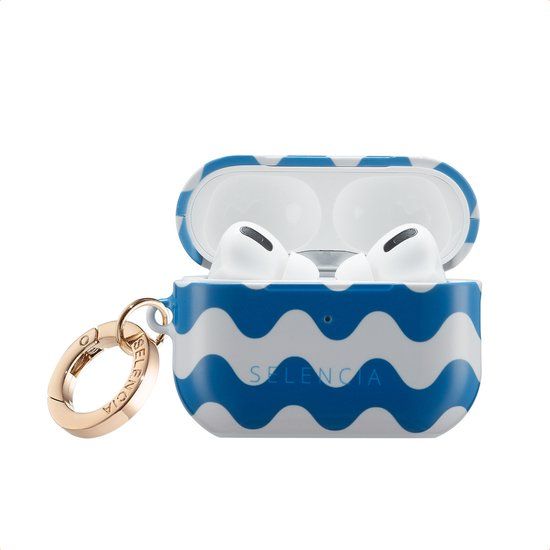 Selencia Case - Hoesje geschikt voor AirPods Pro 2 / Pro 2 (2022) - Wave Vibes Classic Blue