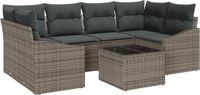 vidaXL Bankstel 7-delig Grijs Polyrattan