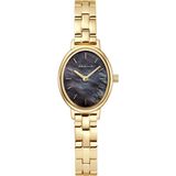 Bering 11020-732 Polshorloge Dames Kwarts Saffierglas Staal Goudkleurig Zwart 20mm 3 ATM