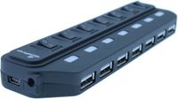 MediaRange MRCS504 USB 2.0 Hub - 7 poorten - Zwart