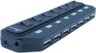 MediaRange MRCS504 USB 2.0 Hub - 7 poorten - Zwart