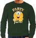 Bellatio Decorations Verkleed sweater heren - Party Time Emoji - Groen - XXL