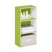 Furinno Luder 3-Tier Open Plank Boekenkast, Groen/Wit